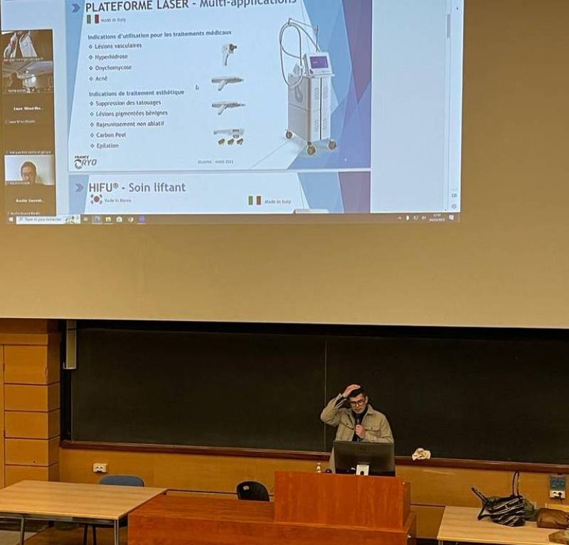 Présentation des machines de cryothérapie au DUAPME (DU Agents Physiques en Médecine Esthétique)